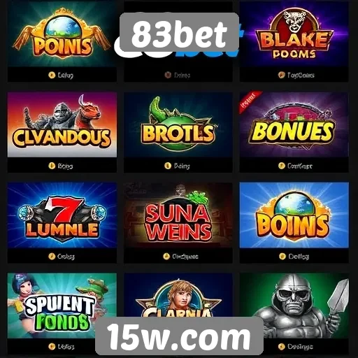 Variedade de jogos disponíveis no 83bet